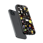black aesthetic collage back phone cover | glass case for iphone 14 plus