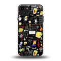 black aesthetic collage back phone cover | glass case for iphone 15