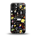 black aesthetic collage back phone cover | glass case for iphone 16 plus