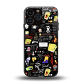 black aesthetic collage back phone cover | glass case for iphone 16 pro max