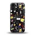 black aesthetic collage back phone cover | glass case for iphone 16