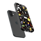 black aesthetic collage back phone cover | glass case for iphone 16