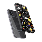 black aesthetic collage back phone cover | glass case for nothing phone 1