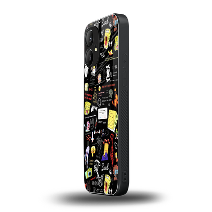 black aesthetic collage back phone cover | glass case for nothing phone 1
