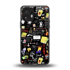 black aesthetic collage back phone cover | glass case for nothing phone 2