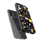 black aesthetic collage back phone cover | glass case for nothing phone 2
