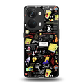 black aesthetic collage back phone cover | glass case for oneplus nord 3