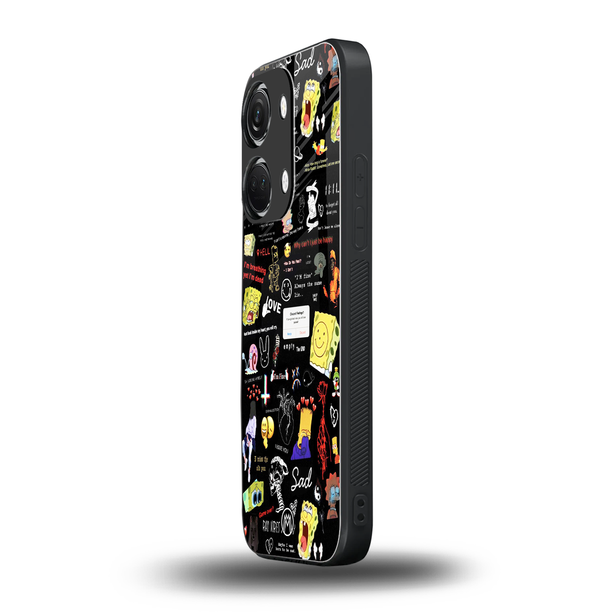 black aesthetic collage back phone cover | glass case for oneplus nord 3