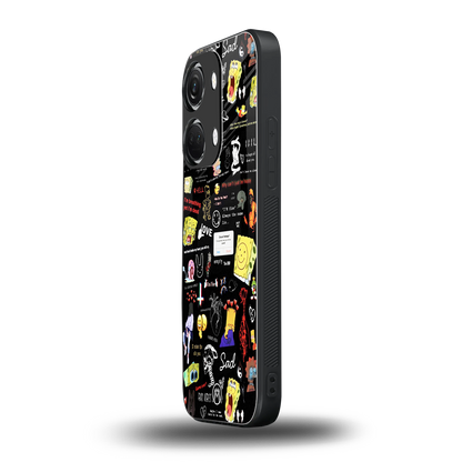 black aesthetic collage back phone cover | glass case for oneplus nord 3