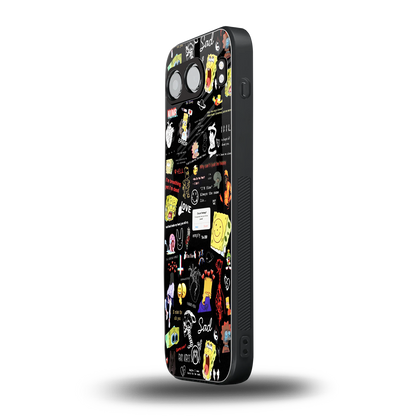 black aesthetic collage back phone cover | glass case for oneplus nord 4