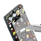 black aesthetic collage back phone cover | glass case for oneplus nord 4
