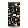 black aesthetic collage back phone cover | glass case for oneplus nord ce 3