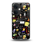 black aesthetic collage back phone cover | glass case for oneplus nord ce 3
