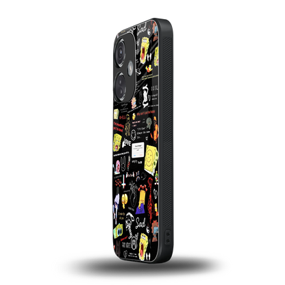 black aesthetic collage back phone cover | glass case for oneplus nord ce 3