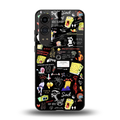 black aesthetic collage back phone cover | glass case for oneplus nord ce 4 lite