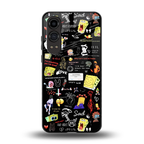 black aesthetic collage back phone cover | glass case for oneplus nord ce 4 lite