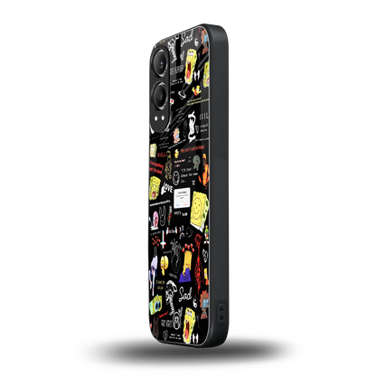 black aesthetic collage back phone cover | glass case for oneplus nord ce 4 lite
