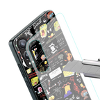 black aesthetic collage back phone cover | glass case for oneplus nord ce 4 lite