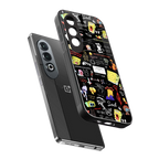 black aesthetic collage back phone cover | glass case for oneplus nord ce 4