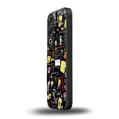black aesthetic collage back phone cover | glass case for oneplus nord ce 4
