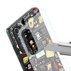 black aesthetic collage back phone cover | glass case for oneplus nord ce 4
