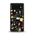 black aesthetic collage back phone cover | glass case for google pixel 6