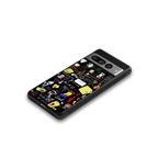 black aesthetic collage back phone cover | glass case for google pixel 7 pro
