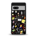 black aesthetic collage back phone cover | glass case for Google Pixel 7