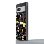 black aesthetic collage back phone cover | glass case for Google Pixel 7