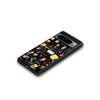 black aesthetic collage back phone cover | glass case for google pixel 8 pro