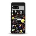 black aesthetic collage back phone cover | glass case for Google Pixel 8