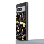 black aesthetic collage back phone cover | glass case for Google Pixel 8