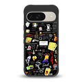 black aesthetic collage back phone cover | glass case for google pixel 9