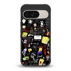 black aesthetic collage back phone cover | glass case for google pixel 9