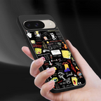 black aesthetic collage back phone cover | glass case for google pixel 9