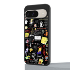 black aesthetic collage back phone cover | glass case for google pixel 9