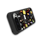 black aesthetic collage back phone cover | glass case for google pixel 9 pro
