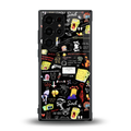 black aesthetic collage back phone cover | glass case for samsung galaxy s23 ultra