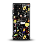 black aesthetic collage back phone cover | glass case for samsung galaxy s23 ultra