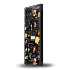 black aesthetic collage back phone cover | glass case for samsung galaxy s23 ultra