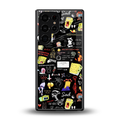 black aesthetic collage back phone cover | glass case for samsung galaxy s25 ultra