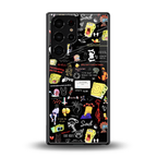 black aesthetic collage back phone cover | glass case for samsung galaxy s25 ultra