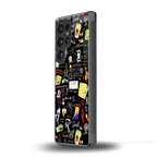 black aesthetic collage back phone cover | glass case for samsung galaxy s25 ultra