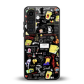 black aesthetic collage back phone cover | glass case for samsung galaxy s23
