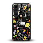 black aesthetic collage back phone cover | glass case for samsung galaxy s23