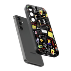 black aesthetic collage back phone cover | glass case for samsung galaxy s23