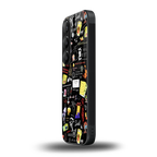 black aesthetic collage back phone cover | glass case for samsung galaxy s23