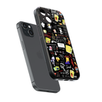 black aesthetic collage back phone cover | glass case for iphone 15