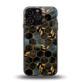 black blue tile marble back phone cover | glass case for iphone 13 pro max