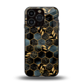 black blue tile marble back phone cover | glass case for iphone 13 pro